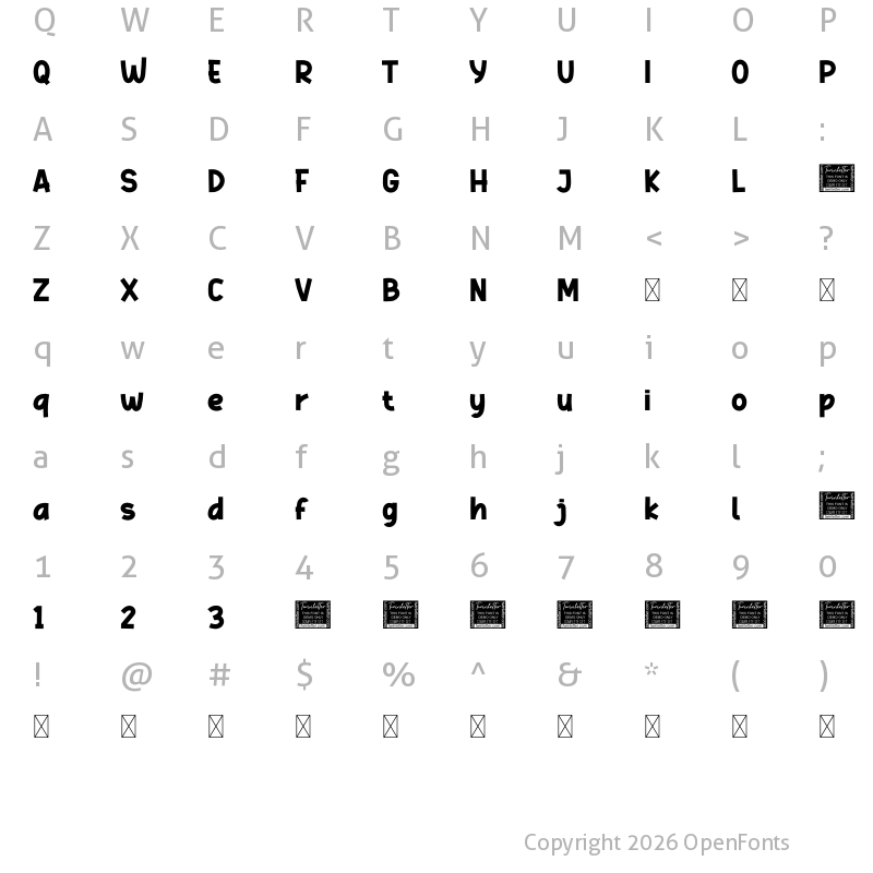 Character Map of Ewofi Personal Use