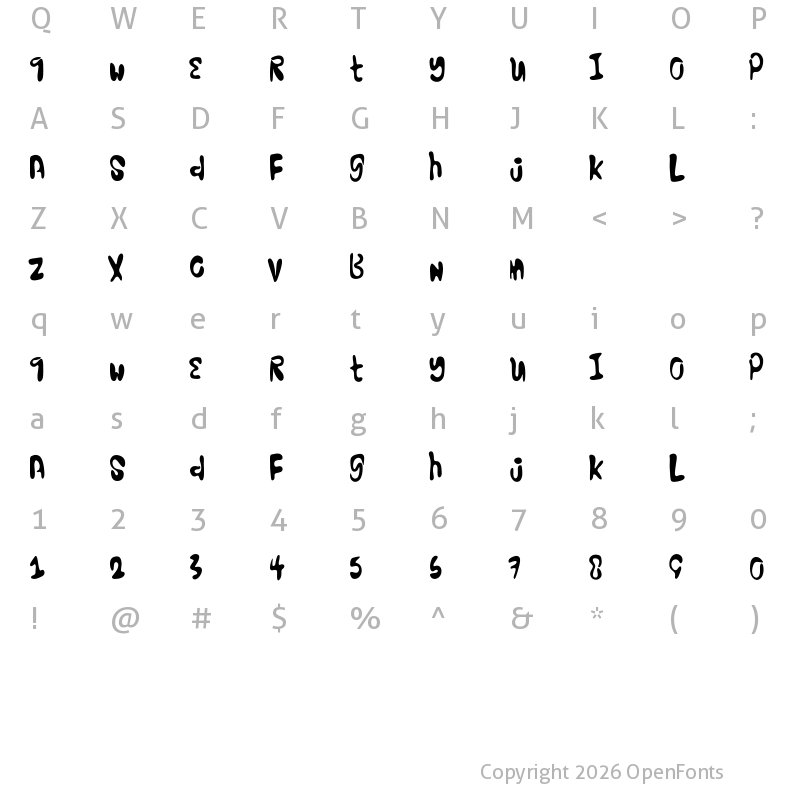 Character Map of ExcellentStencil Regular