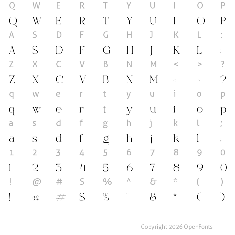 Character Map of Excrallik Regular