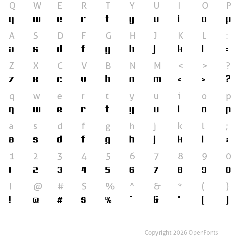 Character Map of Exellent Regular