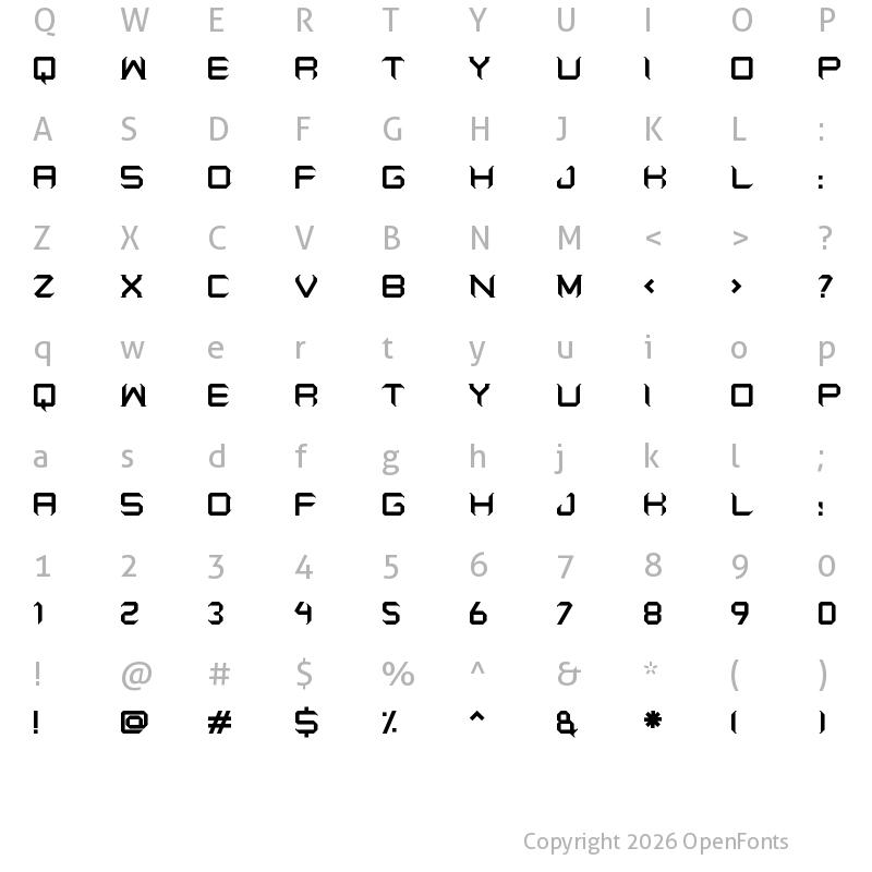 Character Map of EXOTIQE DISPLAY Regular