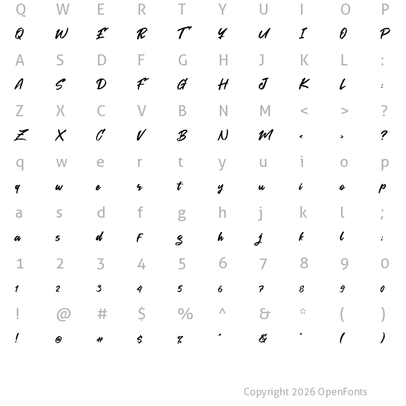 Character Map of Expain Regular