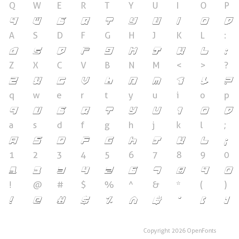 Character Map of Extechchop Shadow Shadow