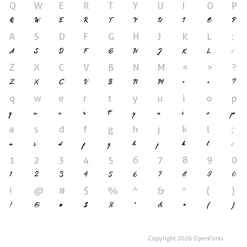 Character Map of Extendo Regular
