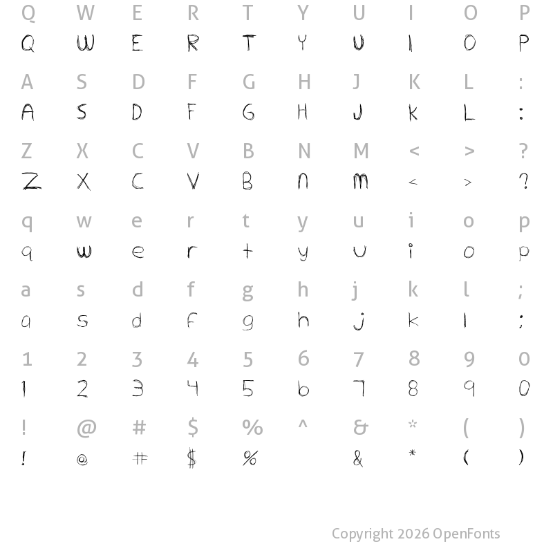 Character Map of Extrafine Regular