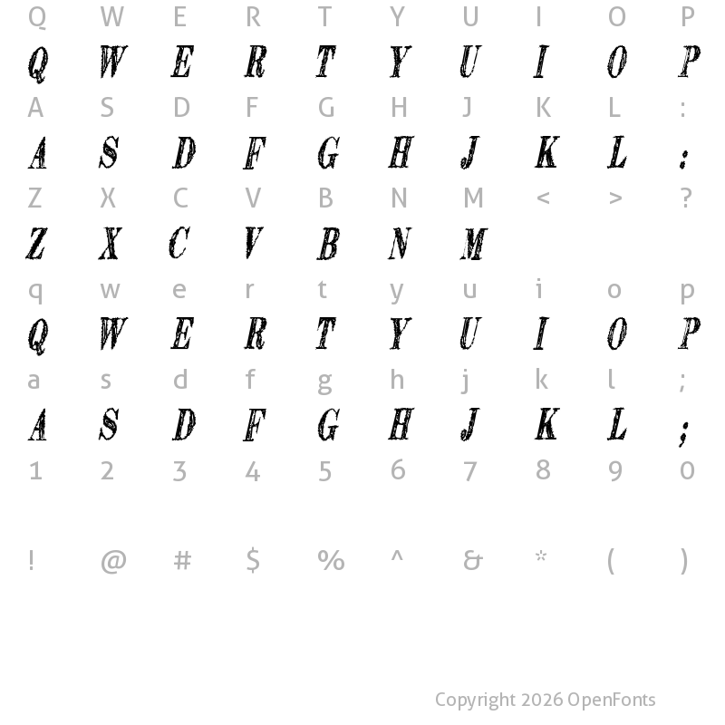 Character Map of Extranger sol tfb Regular