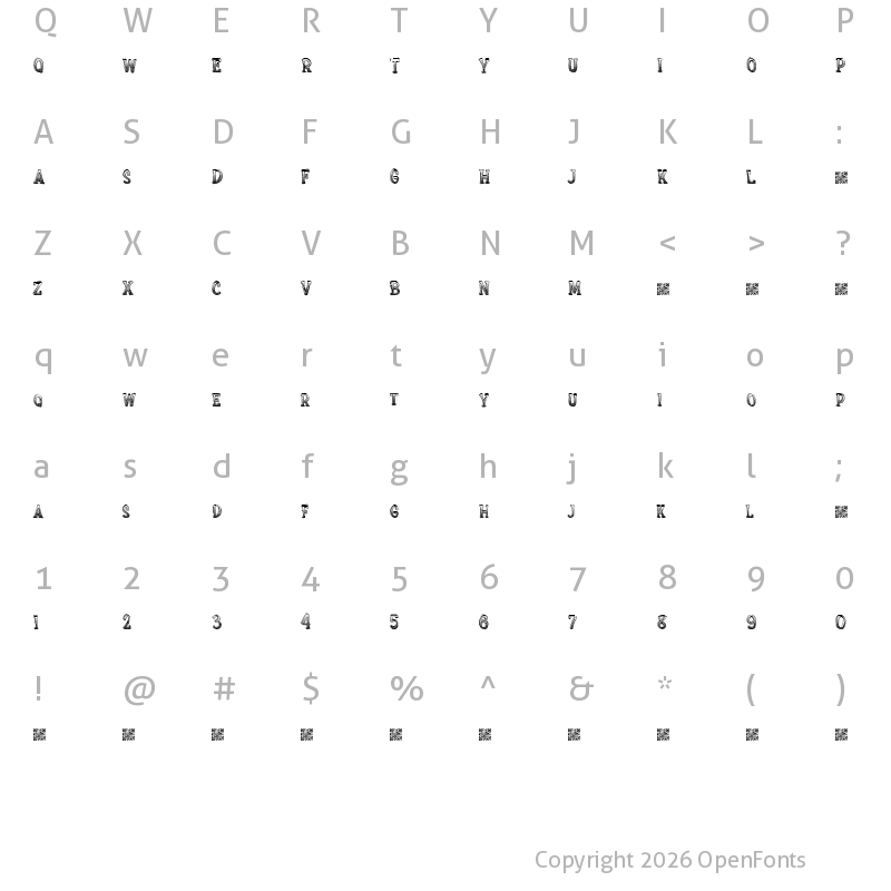 Character Map of ExtraSprinkles Regular