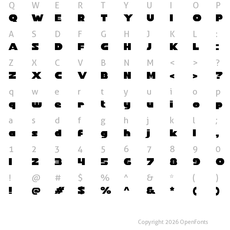 Character Map of f Fun Park 678