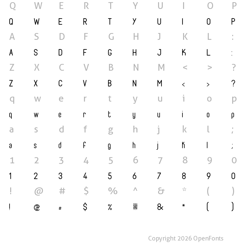 Character Map of Fabiolo Regular
