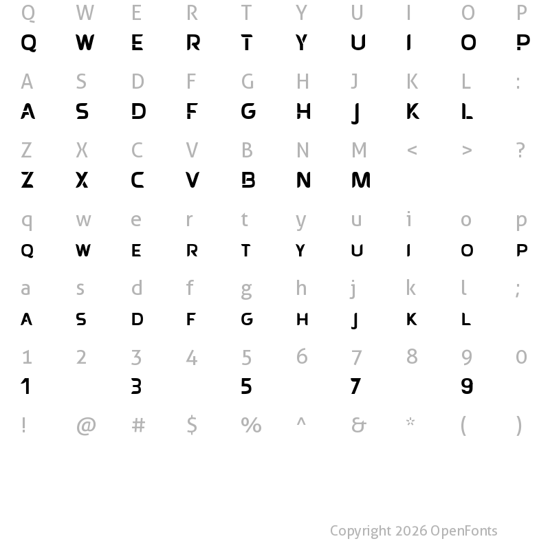 Character Map of FabslabDEMO Black