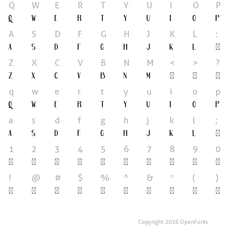 Character Map of Fabulouscity Demo Serif