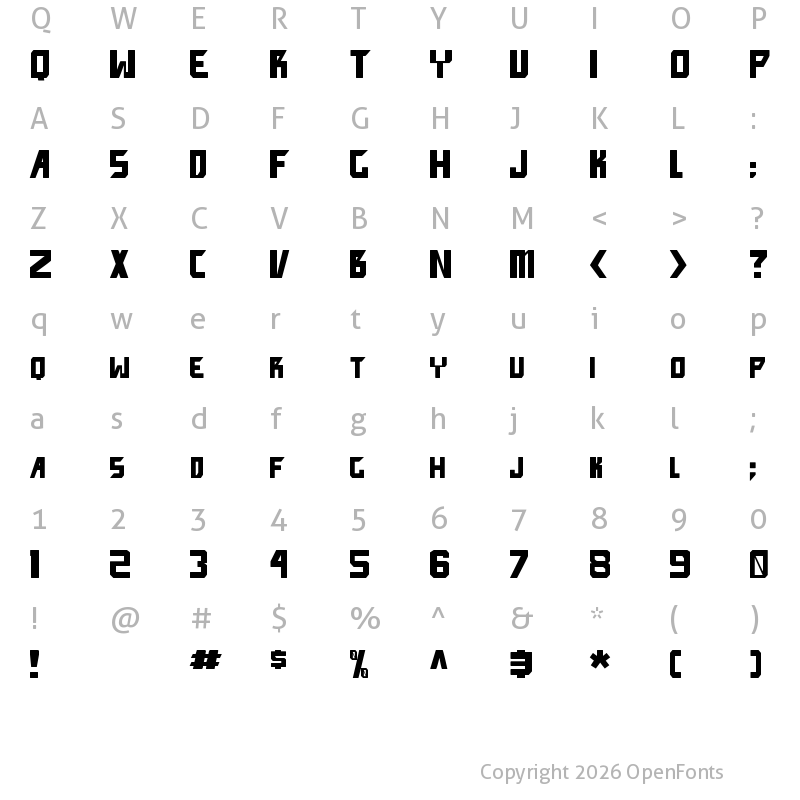 Character Map of facepunch Bold