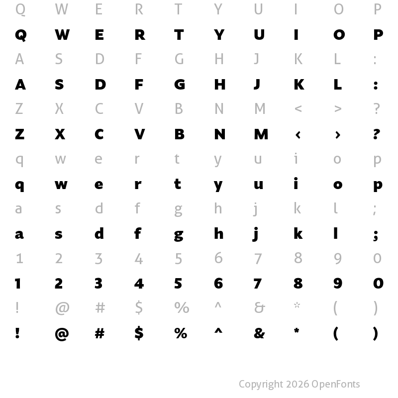 Character Map of Fagun Black