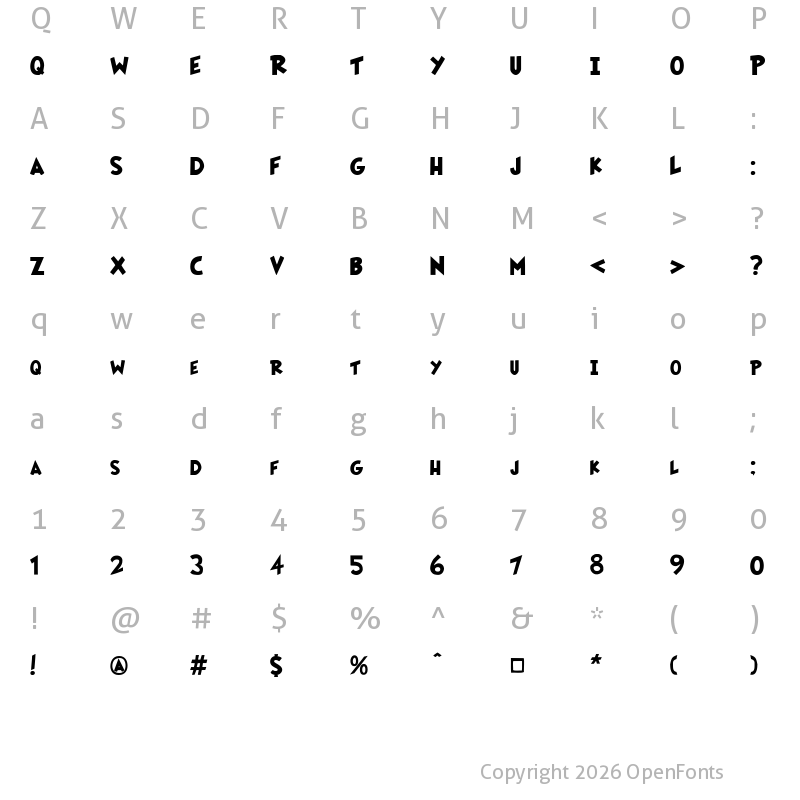 Character Map of Fairly OddFont Fairly OddFont