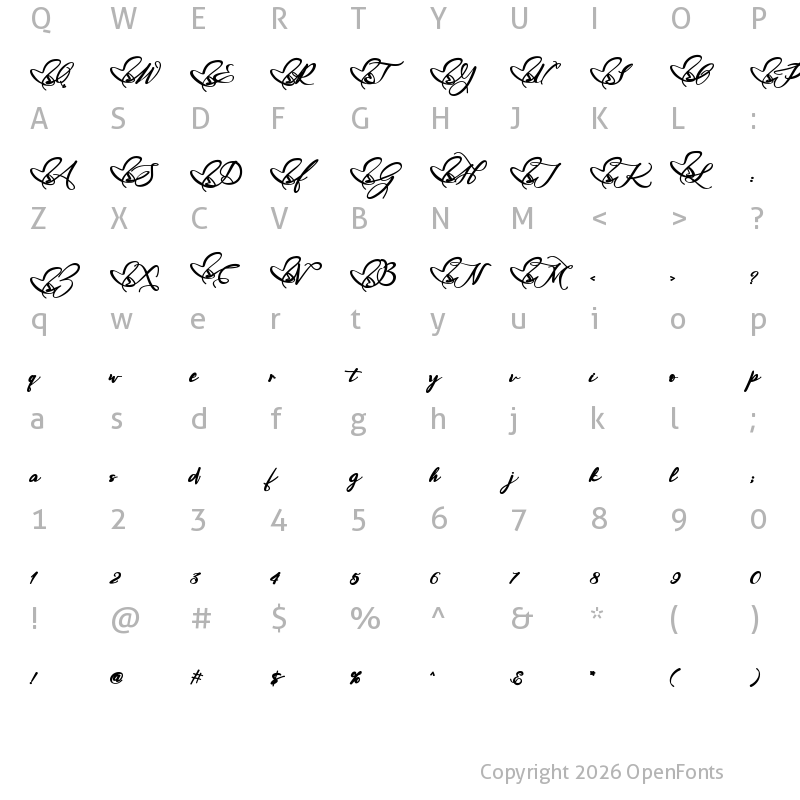 Character Map of Faithe Bold
