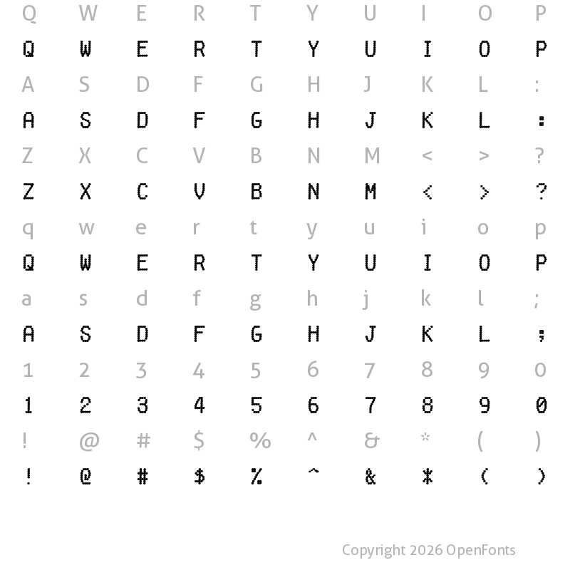 Character Map of Fake Receipt Regular