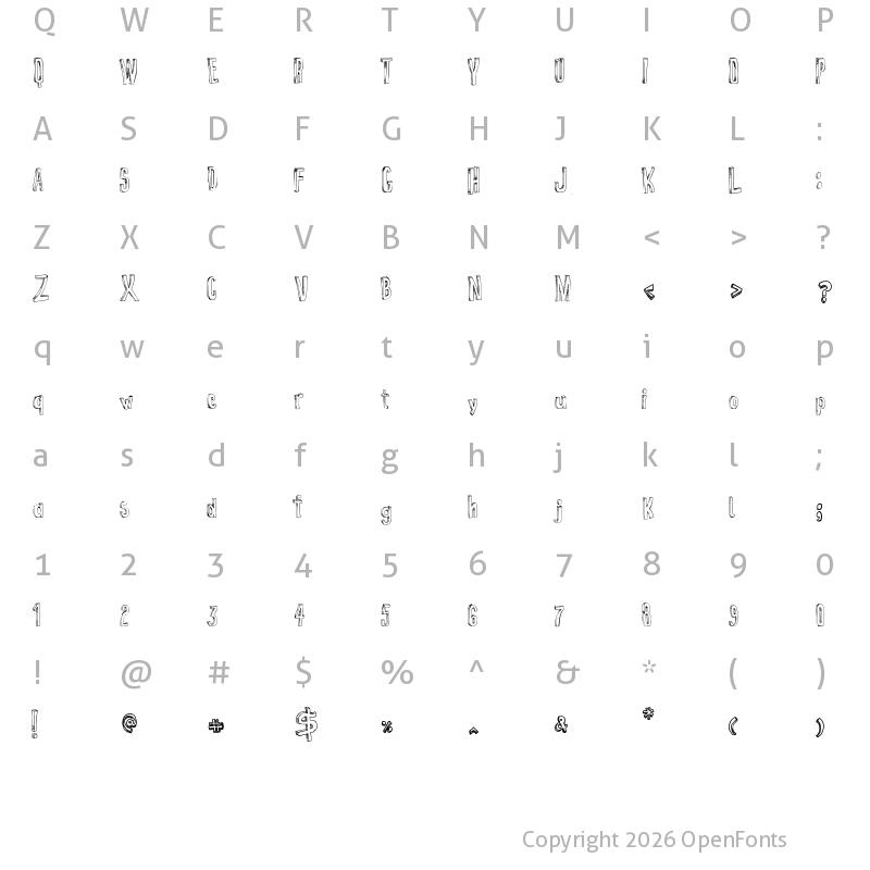 Character Map of False 3D Regular
