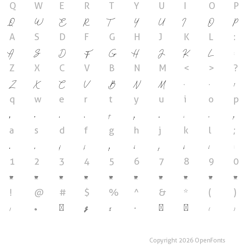 Character Map of Falsetto Signature Regular
