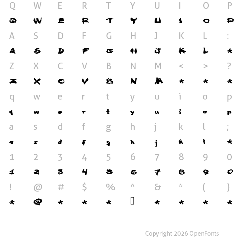 Character Map of Famous fromage Regular