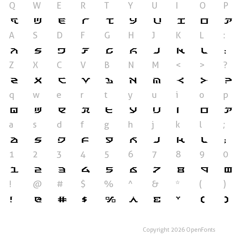 Character Map of Fantazian Expanded Expanded