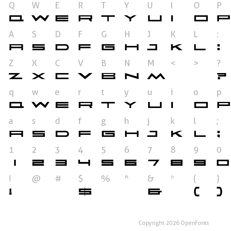 Character Map of Faqro Extended Expand Trial Regular