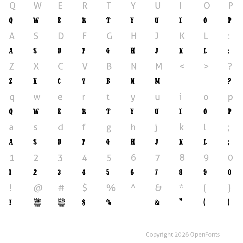 Character Map of Far Away Home Regular