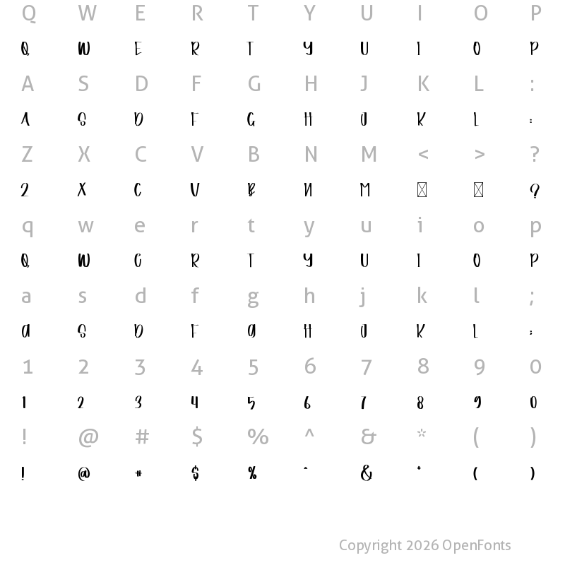 Character Map of Farmhouse Regular