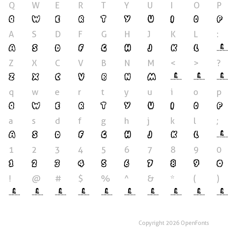 Character Map of Farty Breath Regular