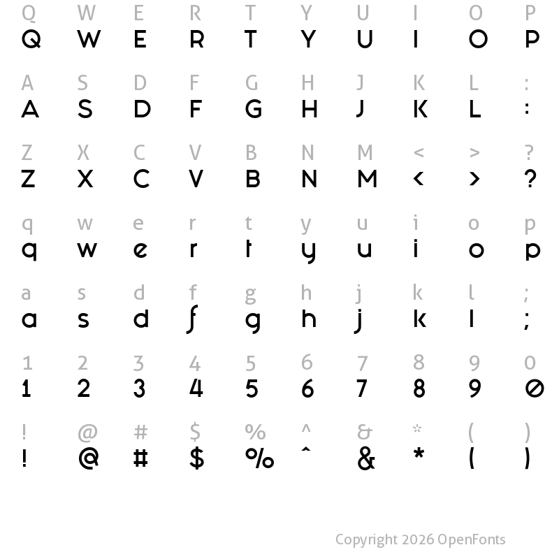 Character Map of Fashion Fetish Bold