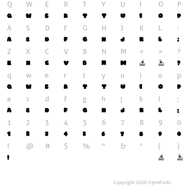 Character Map of Fat Bloody Summer Regular