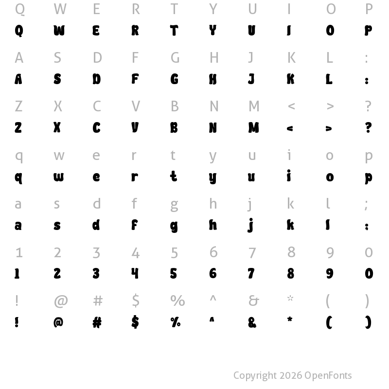 Character Map of Fat-Fish Regular