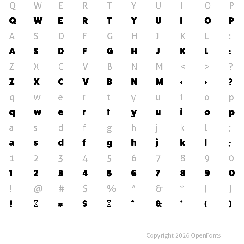 Character Map of FatFrank Heavy