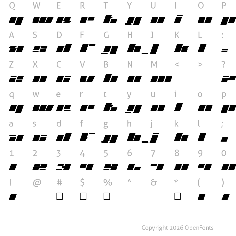 Character Map of Fatt Regular