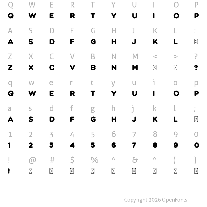 Character Map of Fattern Regular