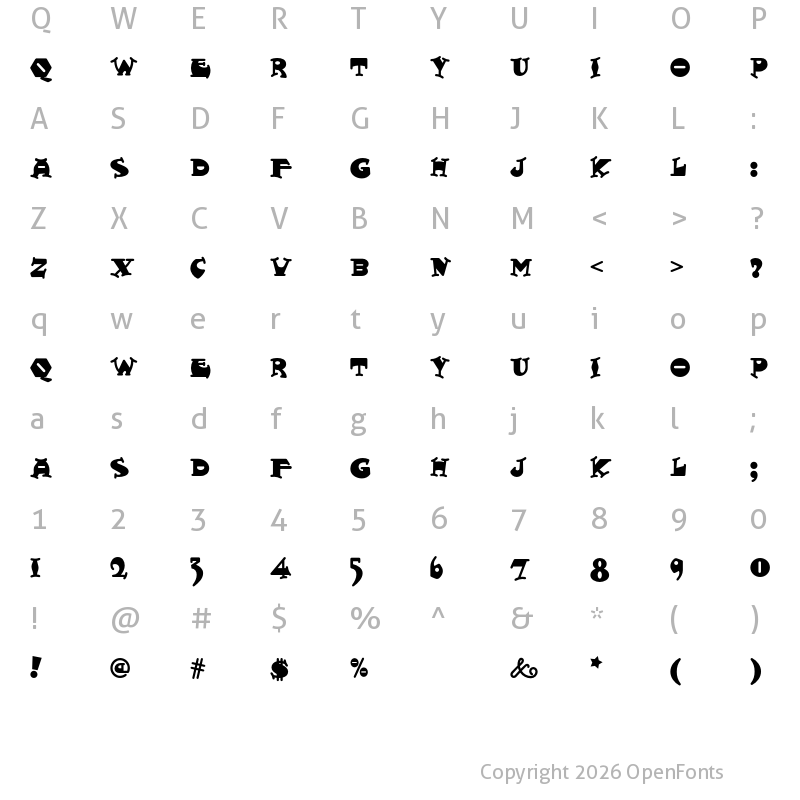 Character Map of Fatty Snax NF Regular