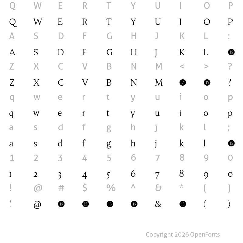 Character Map of Fautive Trial Light