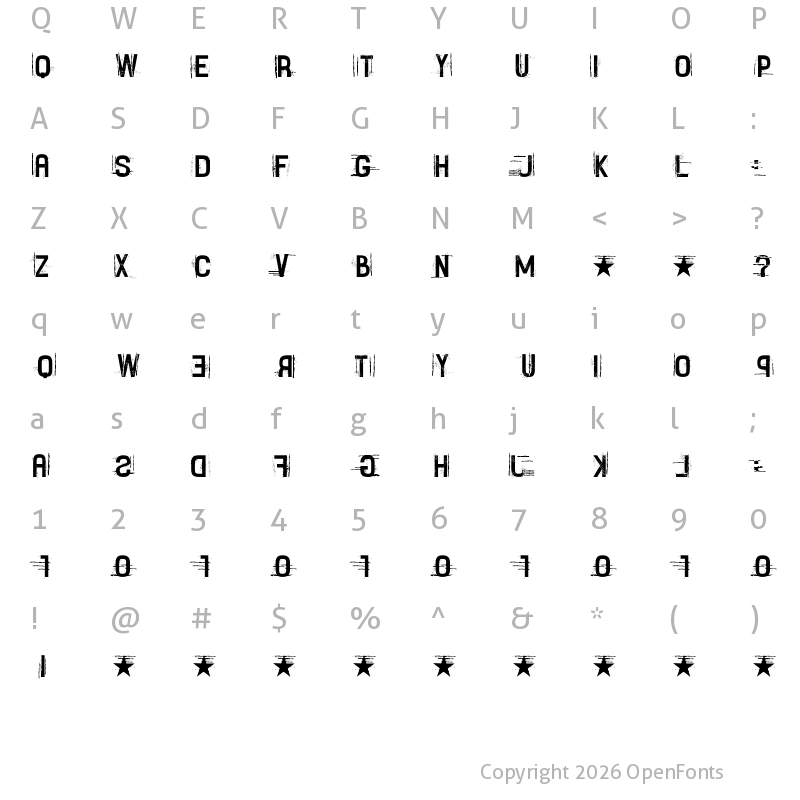 Character Map of Fayettenam Regular