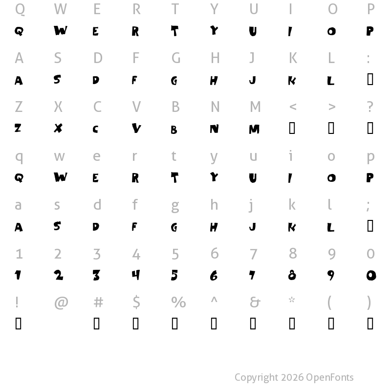 Character Map of fayuca Regular