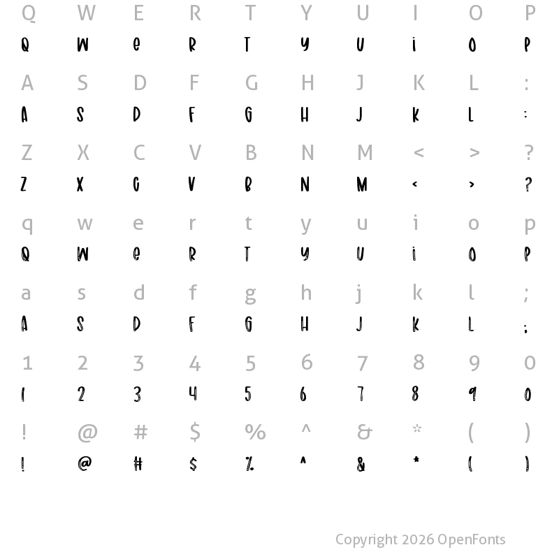Character Map of FB-LoveHearts Regular