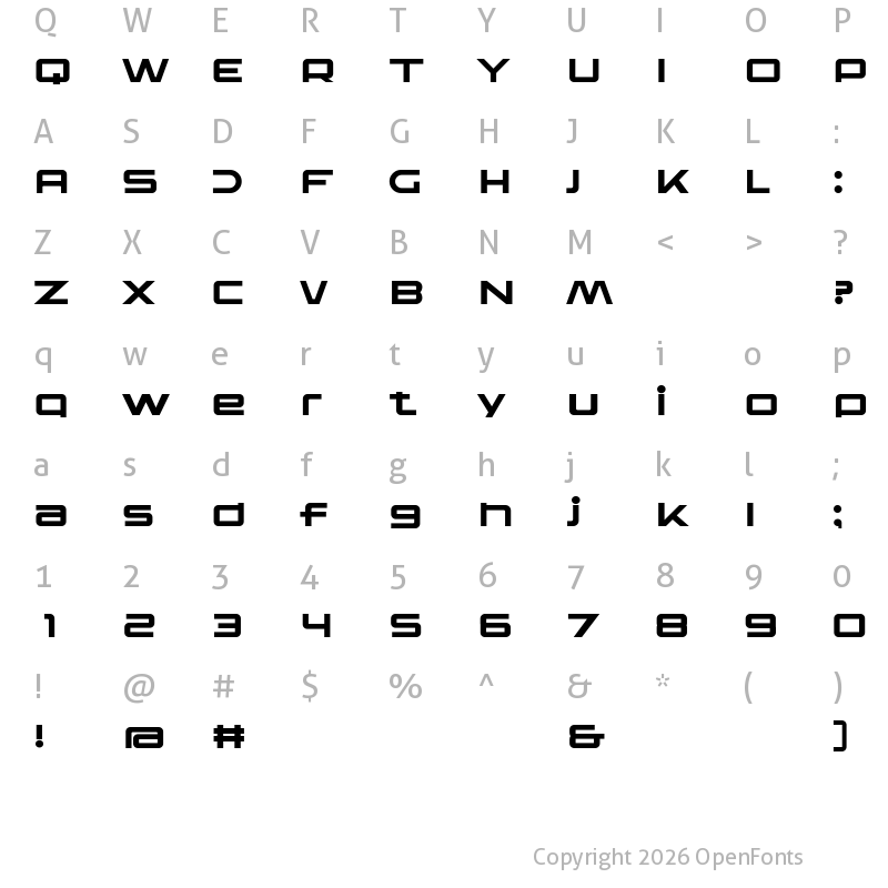 Character Map of Fear Robot Regular