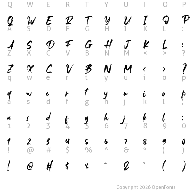 Character Map of Fedattona Regular