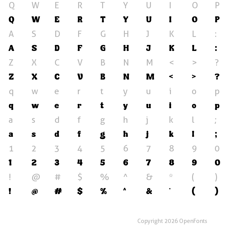 Character Map of Feelin Teachy Regular