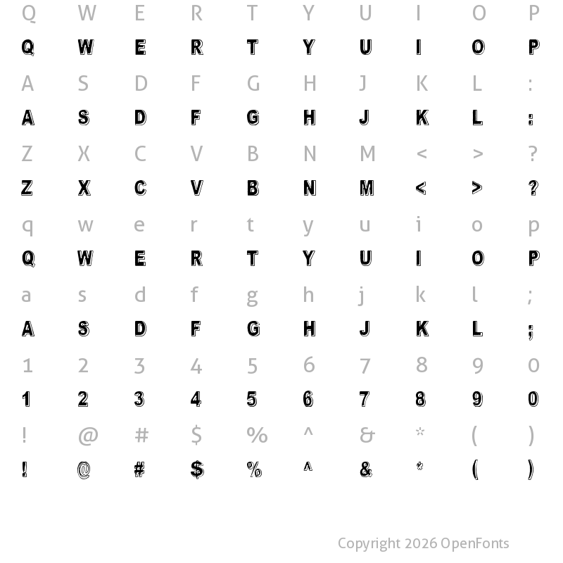 Character Map of Feeling Babylon Regular
