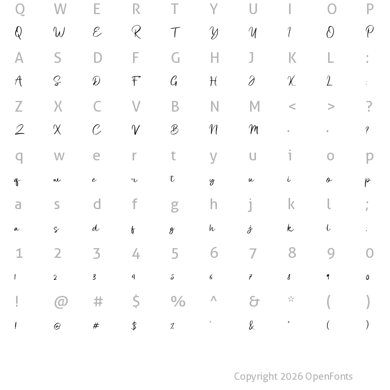 Character Map of Felton Dafana Regular