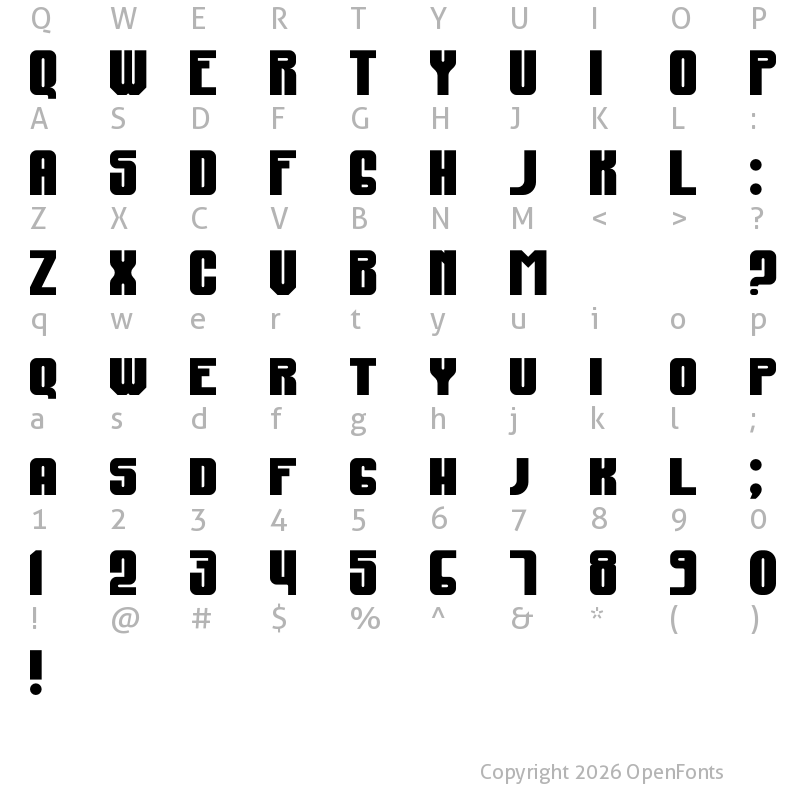 Character Map of Fest235 Regular