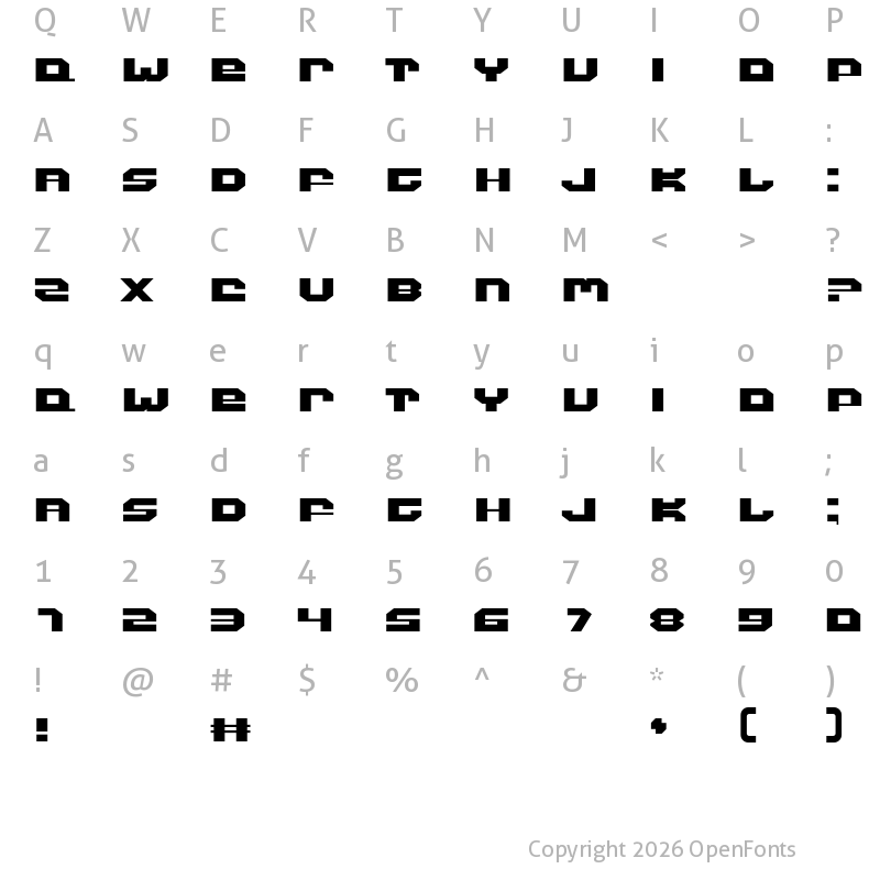 Character Map of FF Rain Regular
