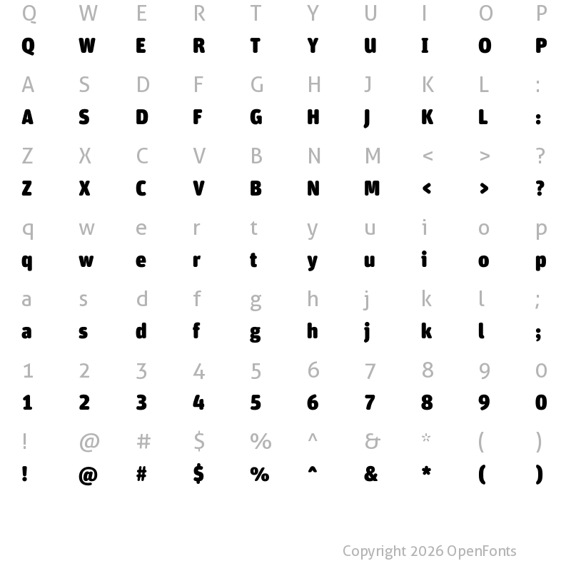 Character Map of FF Unit Rounded Pro Ultra