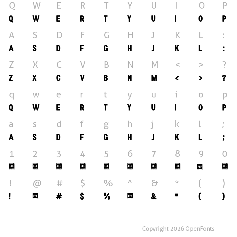 Character Map of FFF Ultra
