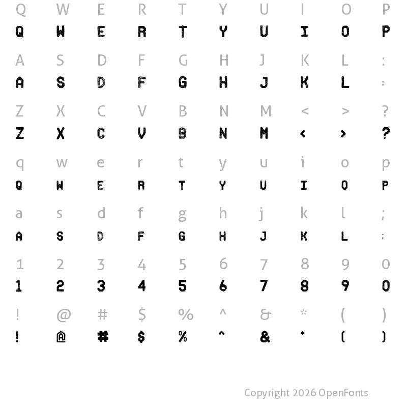 Character Map of Fh_Ink Regular