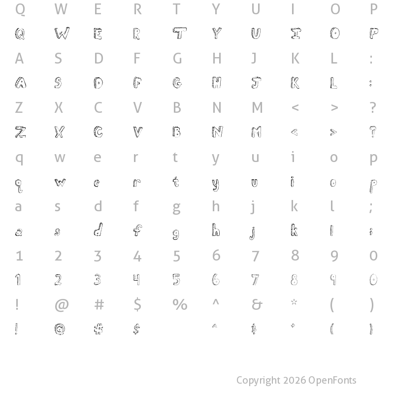 Character Map of Fh_Scribble Regular